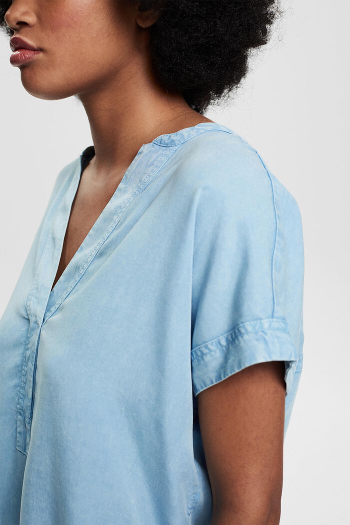 Made of TENCEL™: casual blouse, GREY BLUE, detail image number 2