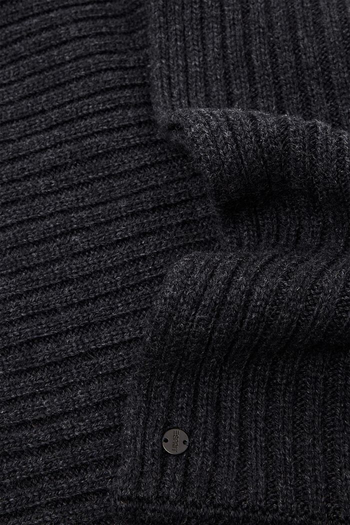 Rib-knit tube scarf, wool blend, NAVY, detail image number 1