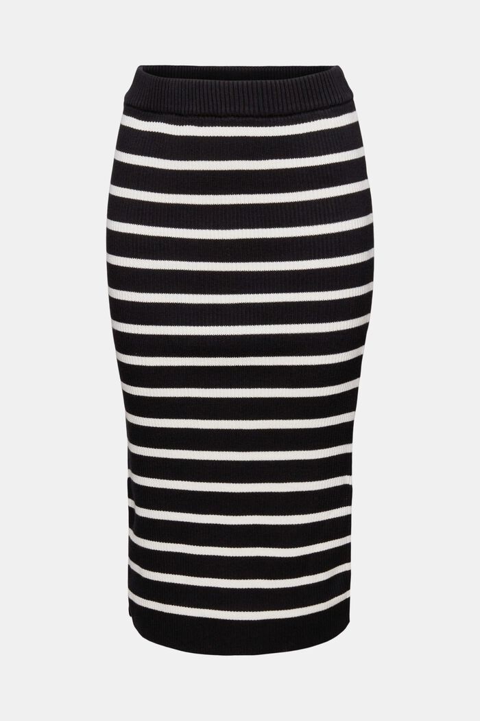 Striped Midi Skirt, BLACK, detail image number 6