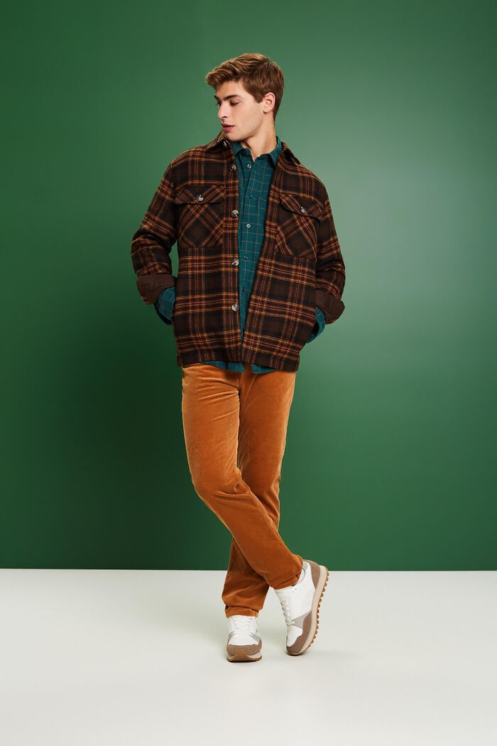 Checked Flannel Regular Fit Shirt, EMERALD GREEN, detail image number 1
