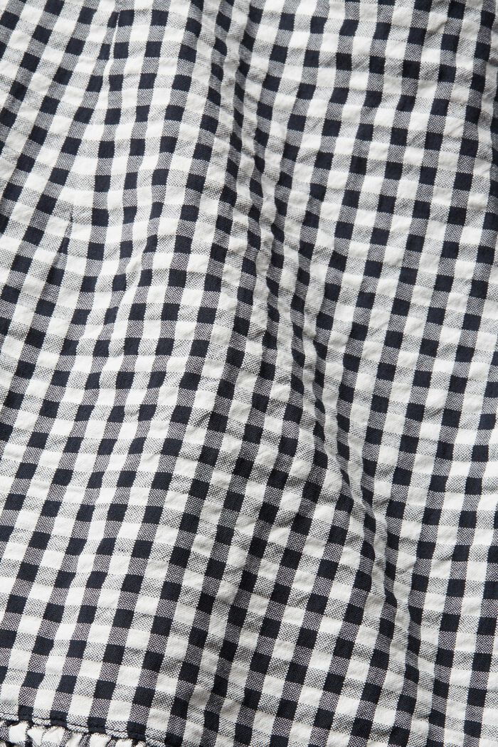Flounce wrap-over skirt with a check pattern, BLACK, detail image number 4