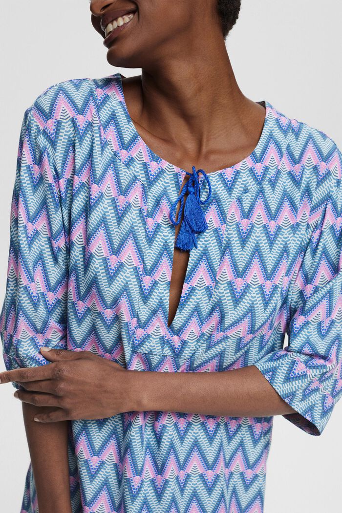 Tunic with printed pattern, LENZING™ ECOVERO™, BRIGHT BLUE, detail image number 2