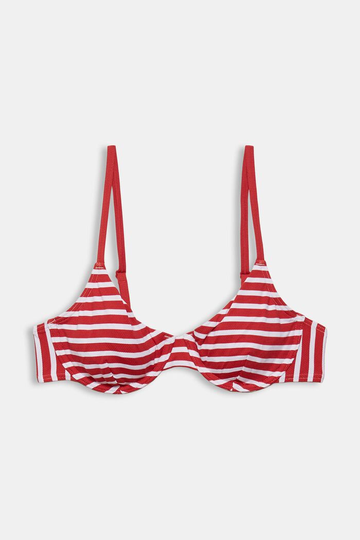 Recycled: Underwire top with stripes, RED, detail image number 2