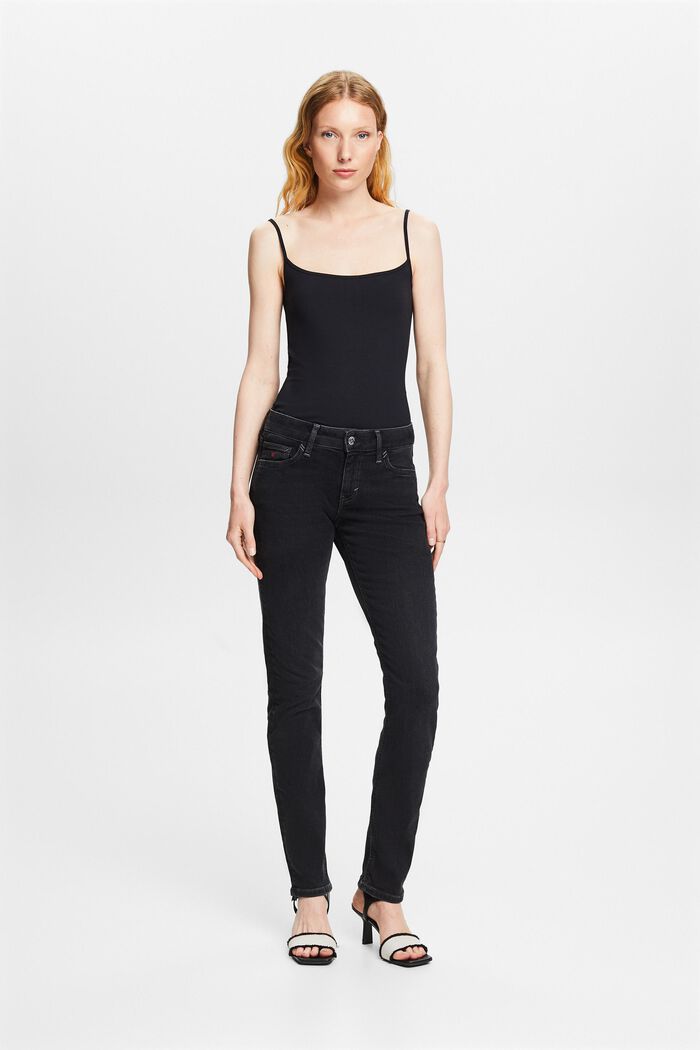 Mid-Rise Slim Jeans, BLACK RINSE, detail image number 5