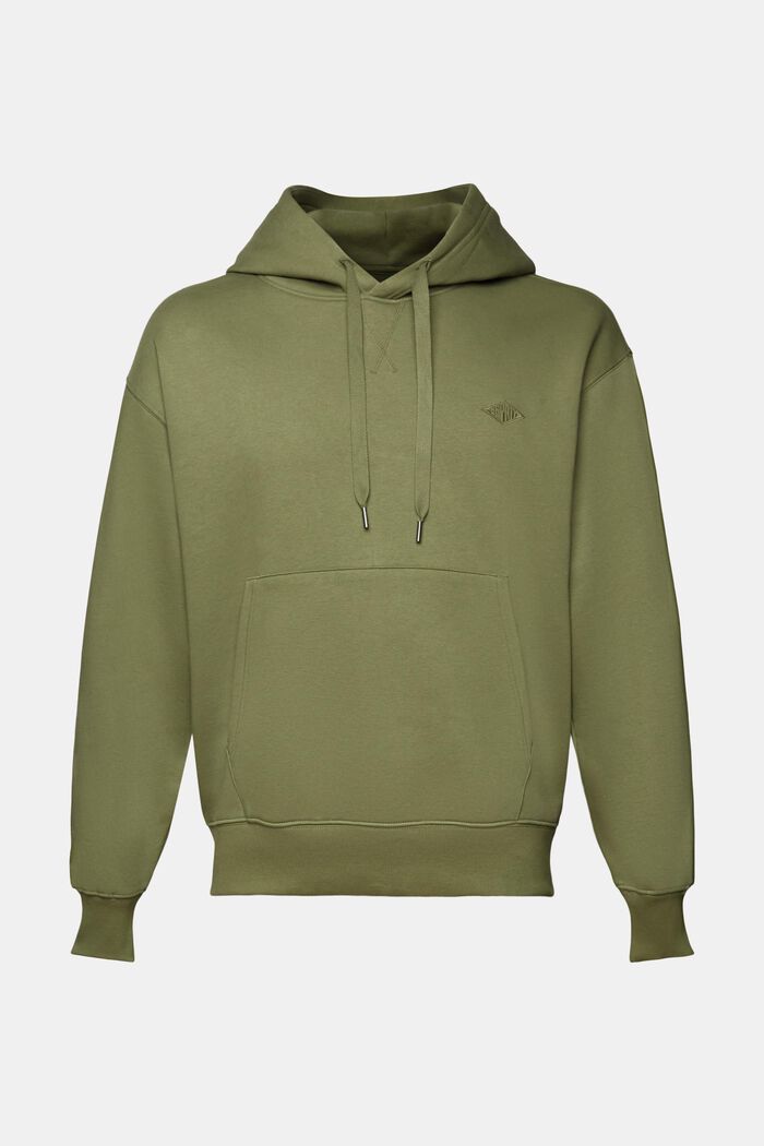 Sweatshirt hoodie with logo stitching, LIGHT KHAKI, detail image number 5