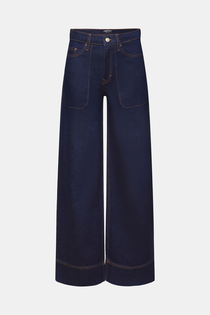 Retro wide leg jeans, 100% cotton, BLUE RINSE, detail image number 7