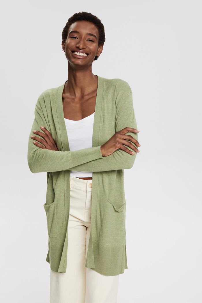 Open-fronted knitted cardigan