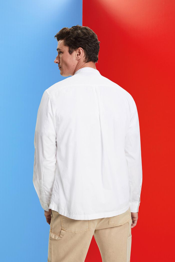 Band collar shirt, WHITE, detail image number 3