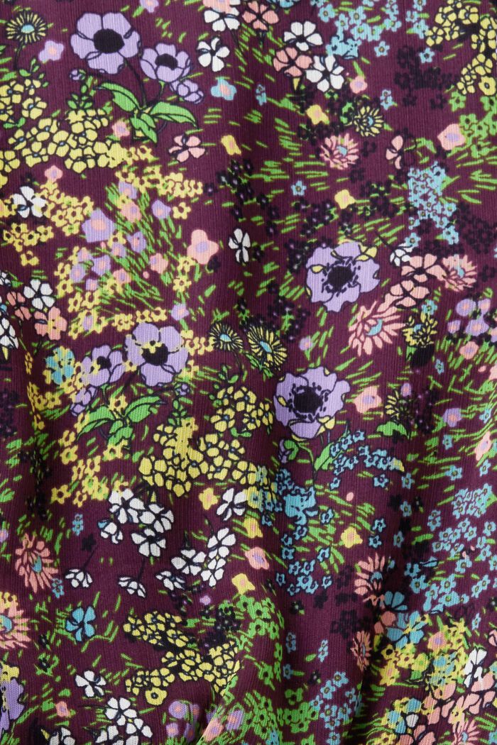 Woven mini dress with floral pattern, DARK PURPLE, detail image number 4
