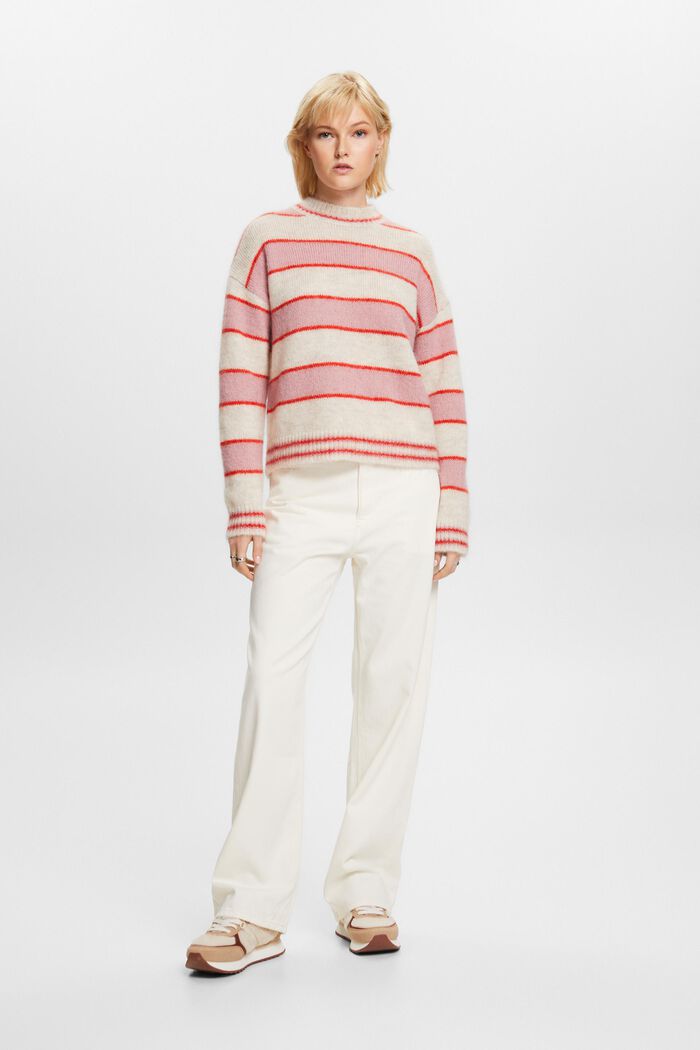 Wool-Mohair Blend Sweater, CREAM BEIGE, detail image number 1