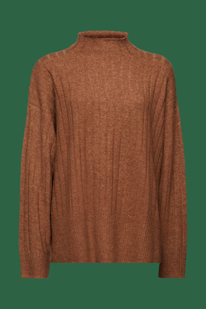 Flat Rib-Knit Sweater, BARK, detail image number 6