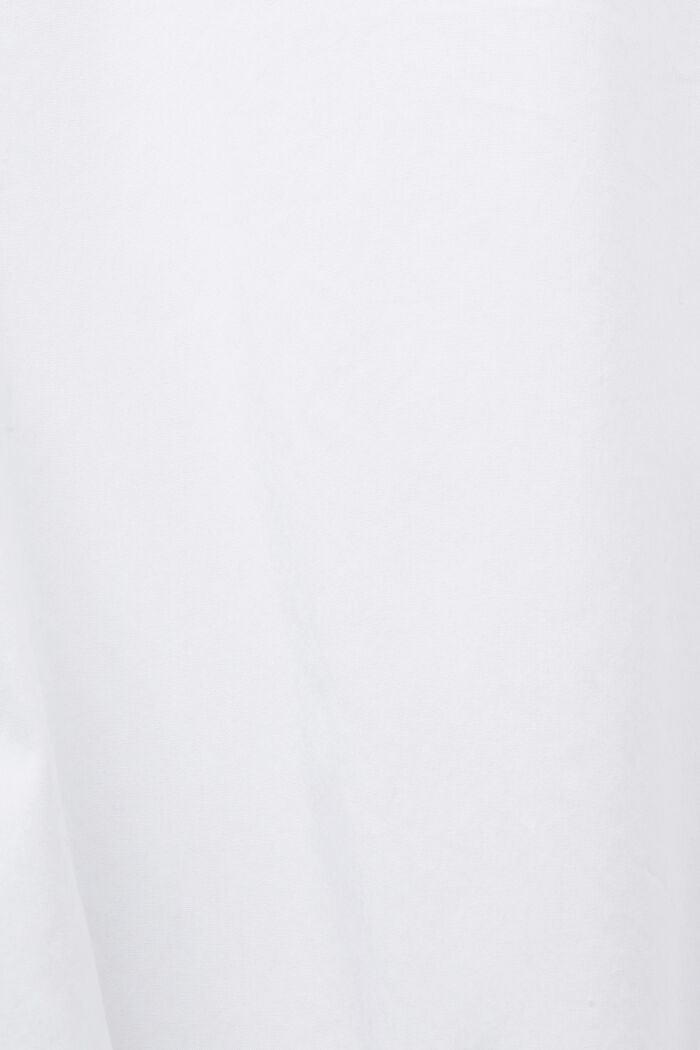 Short-sleeved poplin cotton top, WHITE, detail image number 4