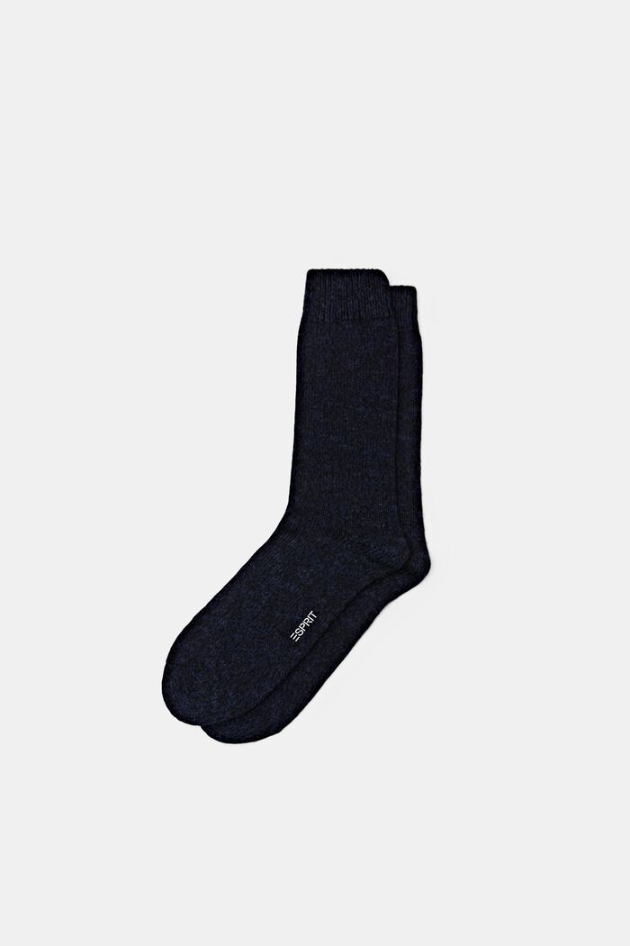Chunky knit boot socks, NAVY, detail image number 0