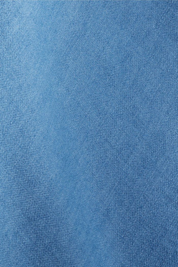 Denim-look shirt blouse in 100% cotton, BLUE MEDIUM WASHED, detail image number 4