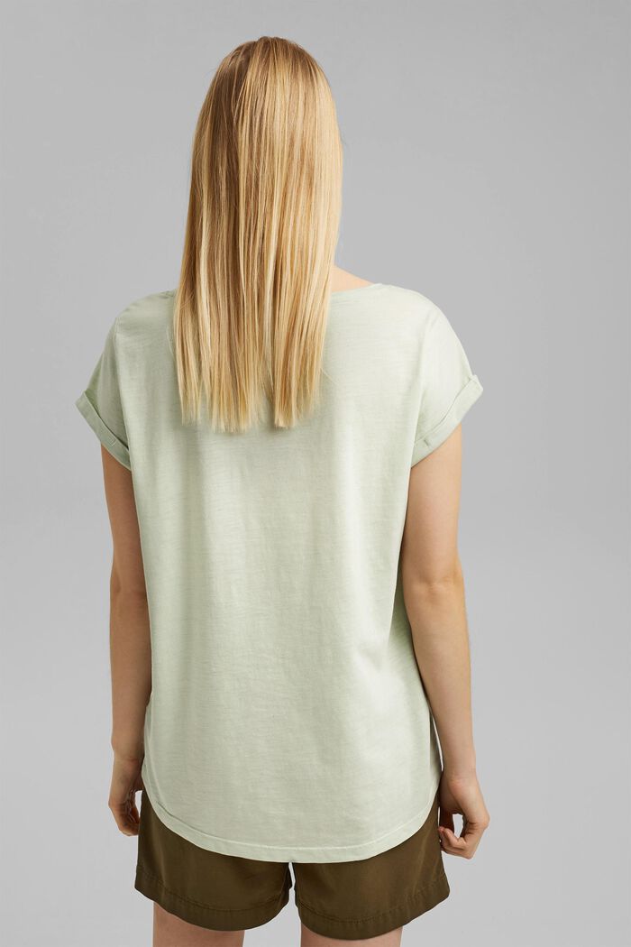 Recycled: Print t-shirt with organic cotton, PASTEL GREEN, detail image number 3