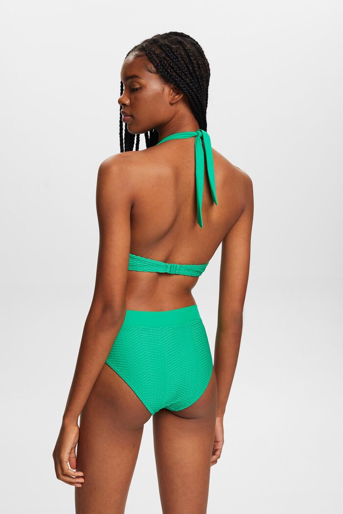 Recycled: textured underwired bikini top, GREEN, detail image number 2