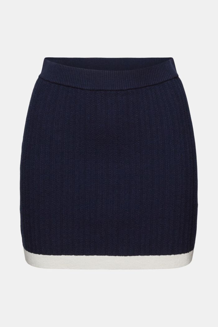 Rib-Knit Mini Skirt, NAVY, detail image number 6