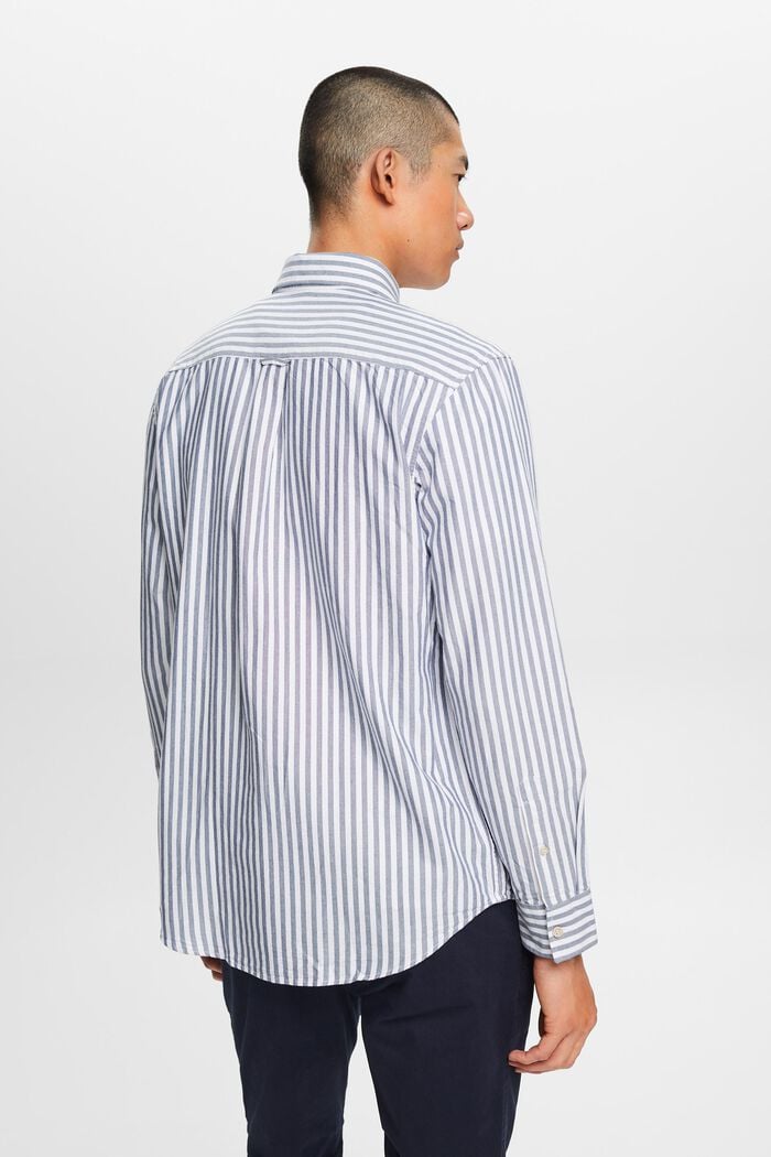 Oxford Stripe Button-Down Shirt, GREY BLUE, detail image number 3