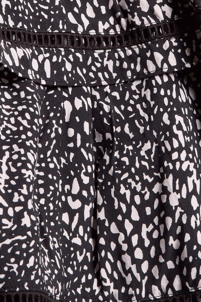 Flounce skirt with a pattern, LENZING™ ECOVERO, BLACK, detail image number 4