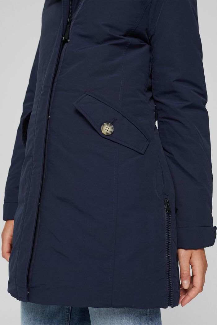 Parka in blended organic cotton with recycled down, NAVY, detail image number 2