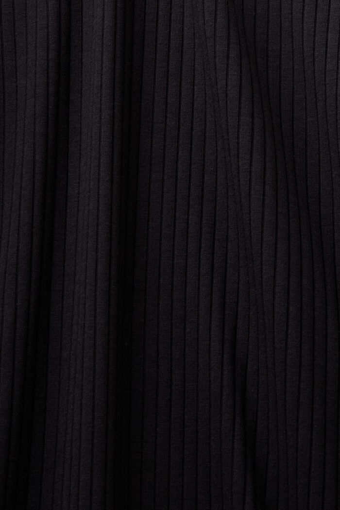 Ribbed Off-Shoulder Midi Dress, BLACK, detail image number 6