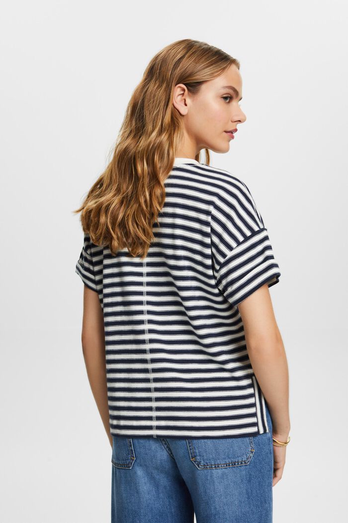 Striped t-shirt, 100% cotton, NAVY, detail image number 3