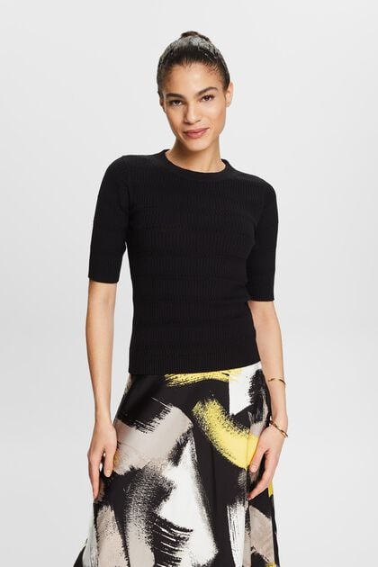 Knit Short-Sleeve Sweater
