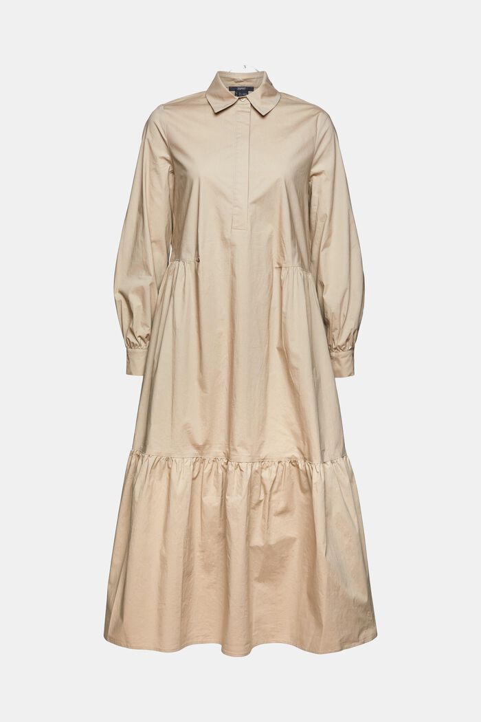 Maxi-length blouse dress, LIGHT TAUPE, overview