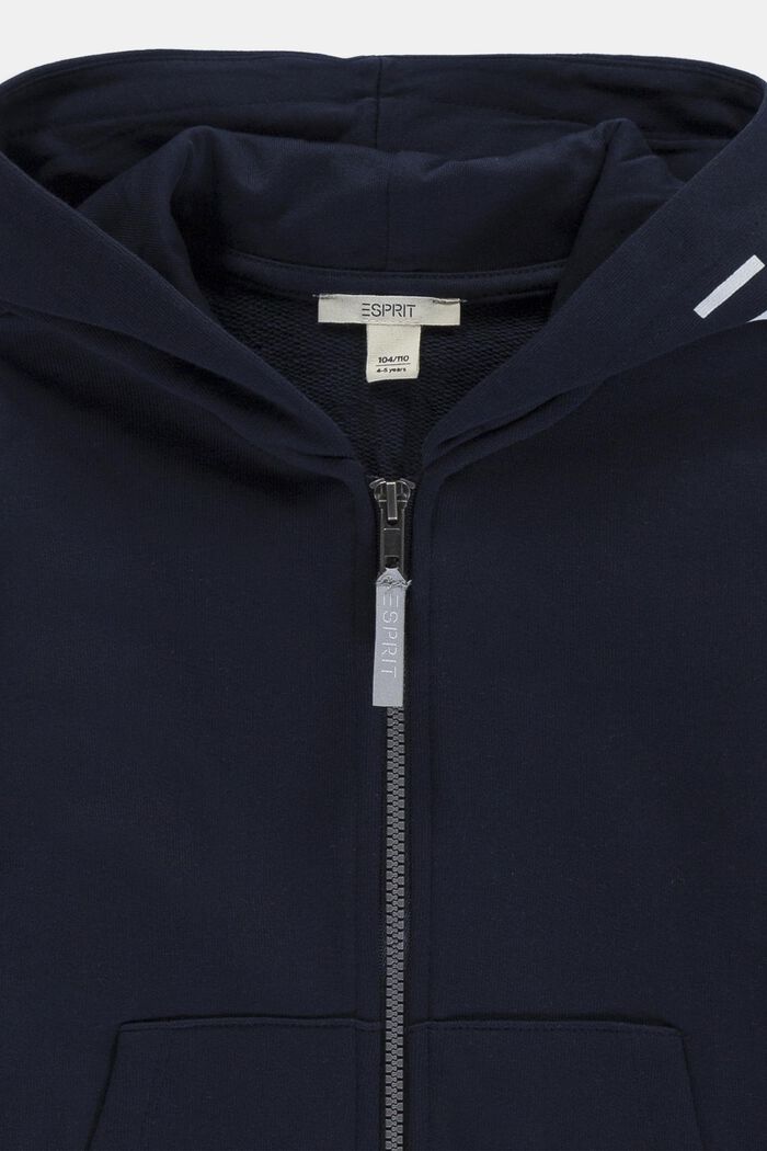 Sweatshirt cardigan in 100% cotton, NAVY, detail image number 2