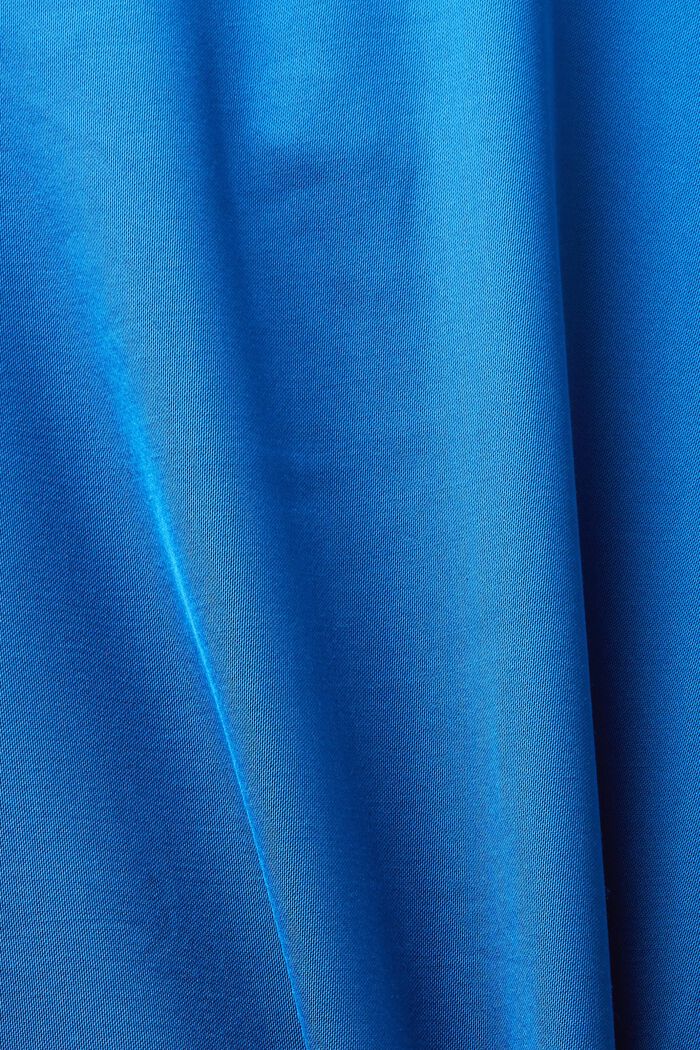 Draped Peplum Satin Blouse, BRIGHT BLUE, detail image number 5