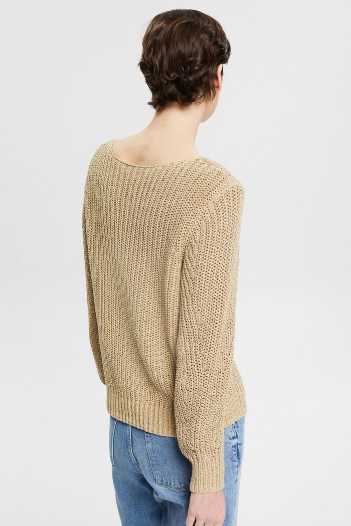 Jumper in a chunky knit, SAND, detail image number 3
