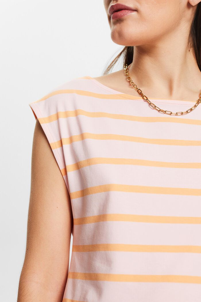 Striped Sleeveless T-Shirt, PASTEL PINK, detail image number 2