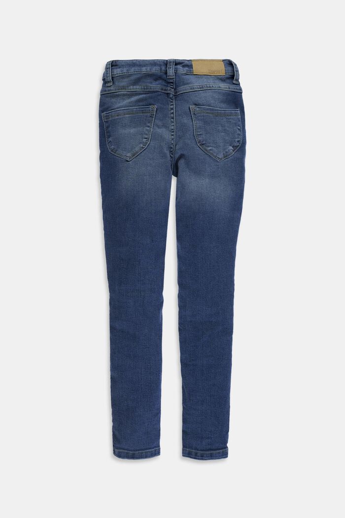 Stretch jeans available in different widths with an adjustable waistband, GREY MEDIUM WASHED, detail image number 1