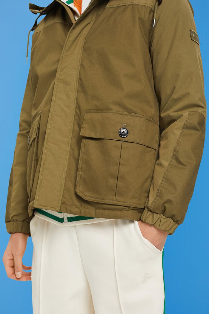 Utility jacket with detachable hood, LIGHT KHAKI, detail image number 2