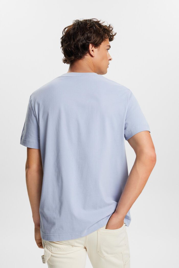 Cotton Jersey Crewneck T-Shirt, LIGHT BLUE LAVENDER, detail image number 4