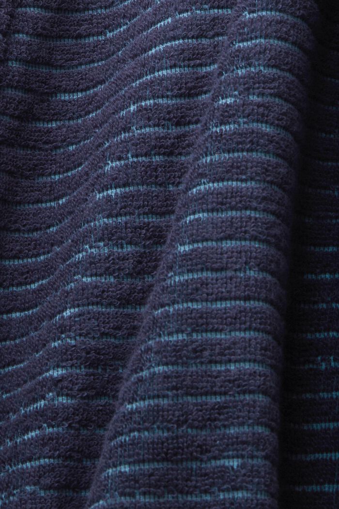 Bathrobe with textured stripes, NAVY BLUE, detail image number 4