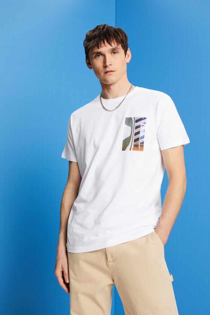 Crewneck t-shirt, 100% cotton, WHITE, detail image number 0