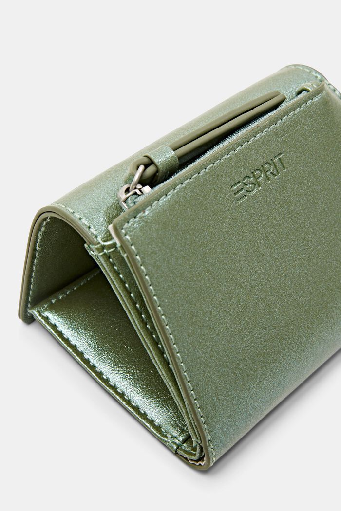 Glossy Fold-Over Wallet, LIGHT AQUA GREEN, detail image number 1