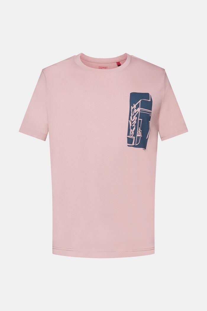 T-shirt with front print, 100% cotton, OLD PINK, detail image number 7
