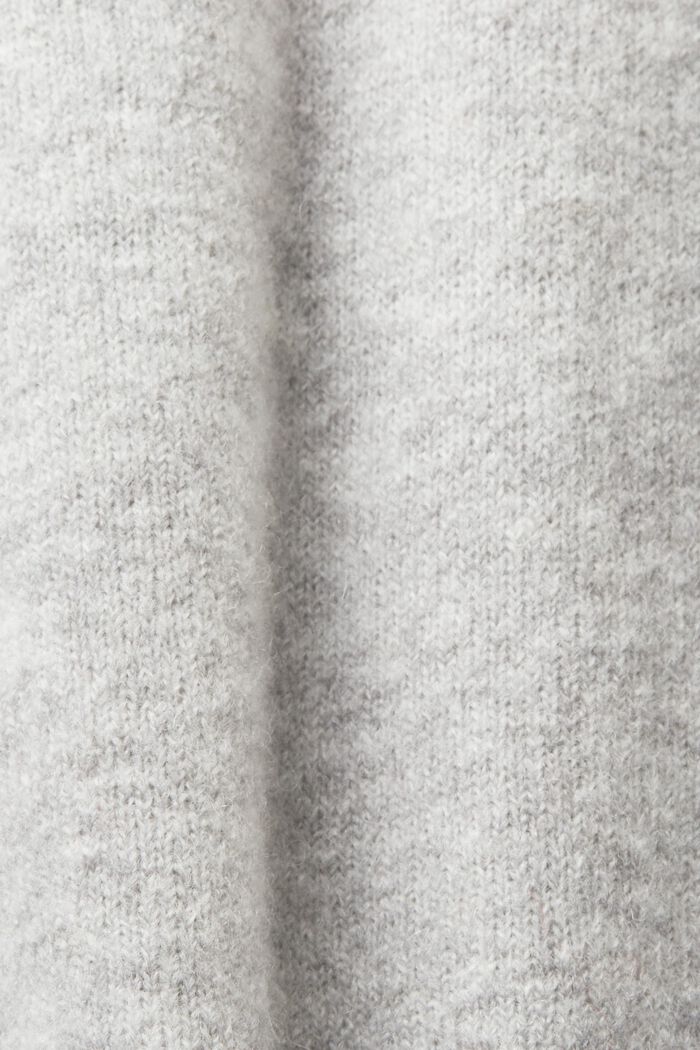 Knit Blouson Sleeve Sweater, LIGHT GREY, detail image number 5