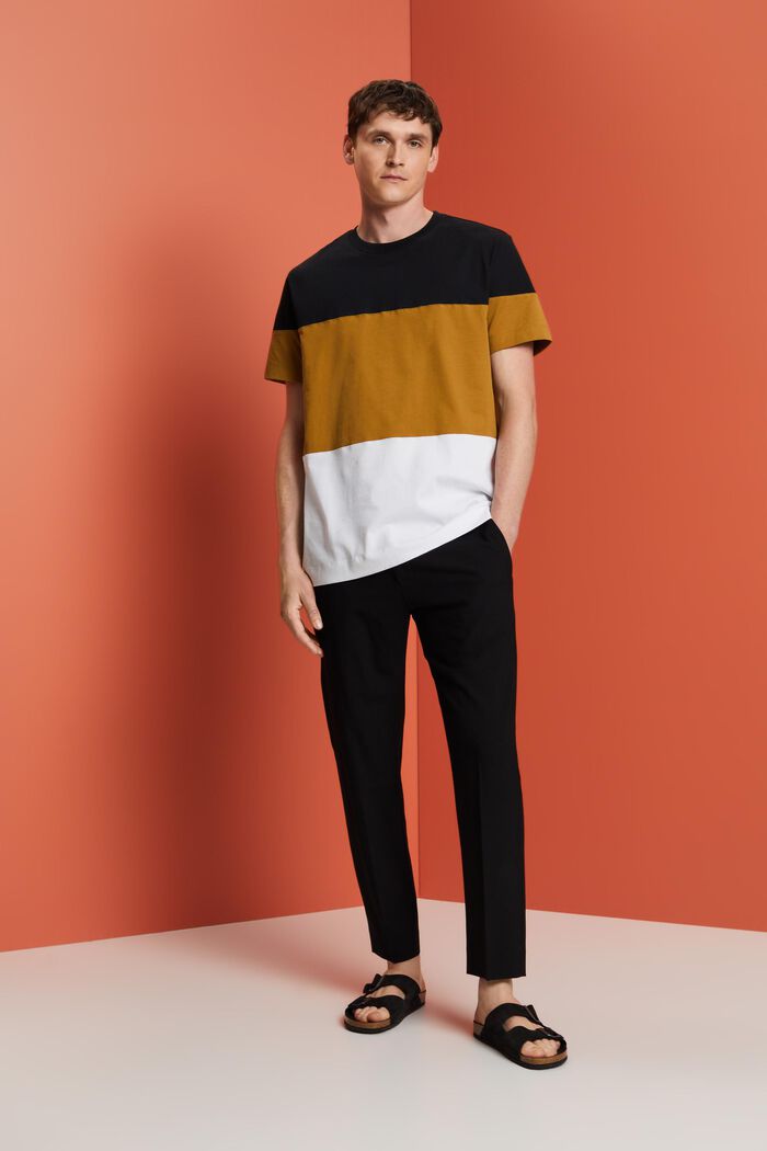 Colorblock t-shirt, 100% cotton, BLACK, detail image number 1