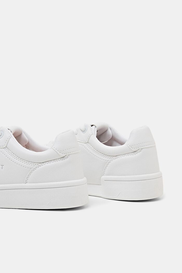 Vegan Leather Trainers, WHITE, detail image number 4