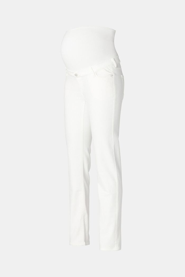 Stretch jeans with an over-bump waistband, BRIGHT WHITE, detail image number 0