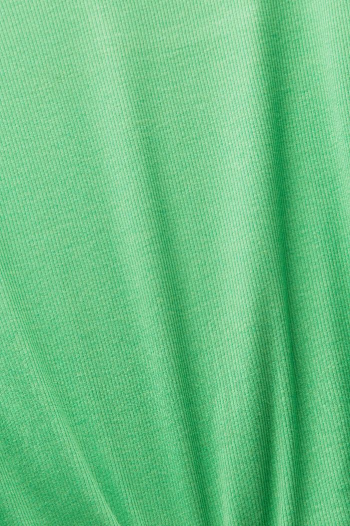 Ribbed V-Neck T-Shirt, CITRUS GREEN, detail image number 5