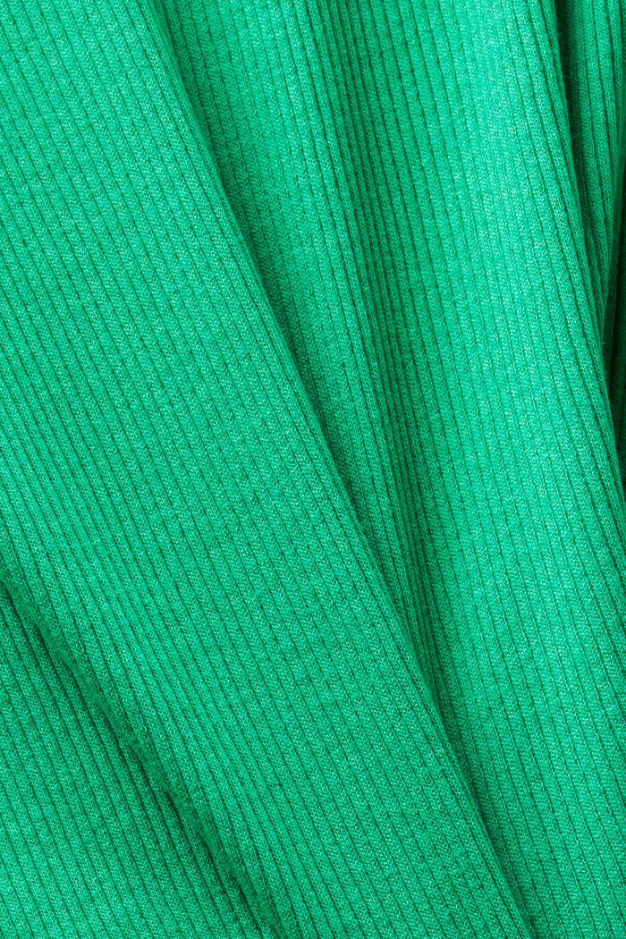 Rib-Knit Jersey Longsleeve Top, GREEN, detail image number 5