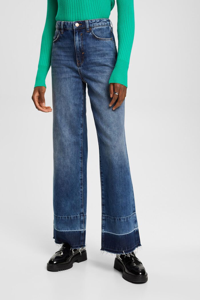 High-rise wide leg jeans, BLUE DARK WASHED, detail image number 0