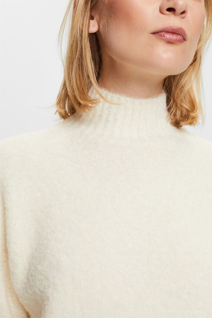 Fuzzy Mock Neck Sweater, ICE, detail image number 3