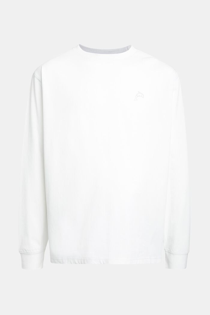 Color Dolphin Long Sleeve Top, WHITE, detail image number 4