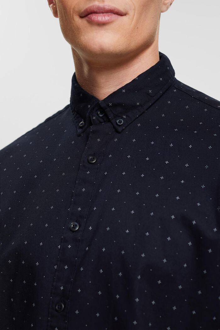 Button-down shirt with micro-print, NAVY, detail image number 2