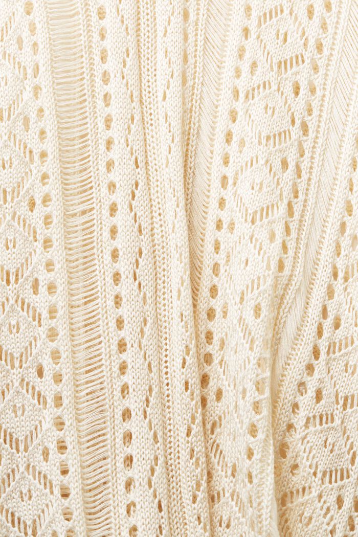 Side-Tie Crochet Poncho, CREAM BEIGE, detail image number 5